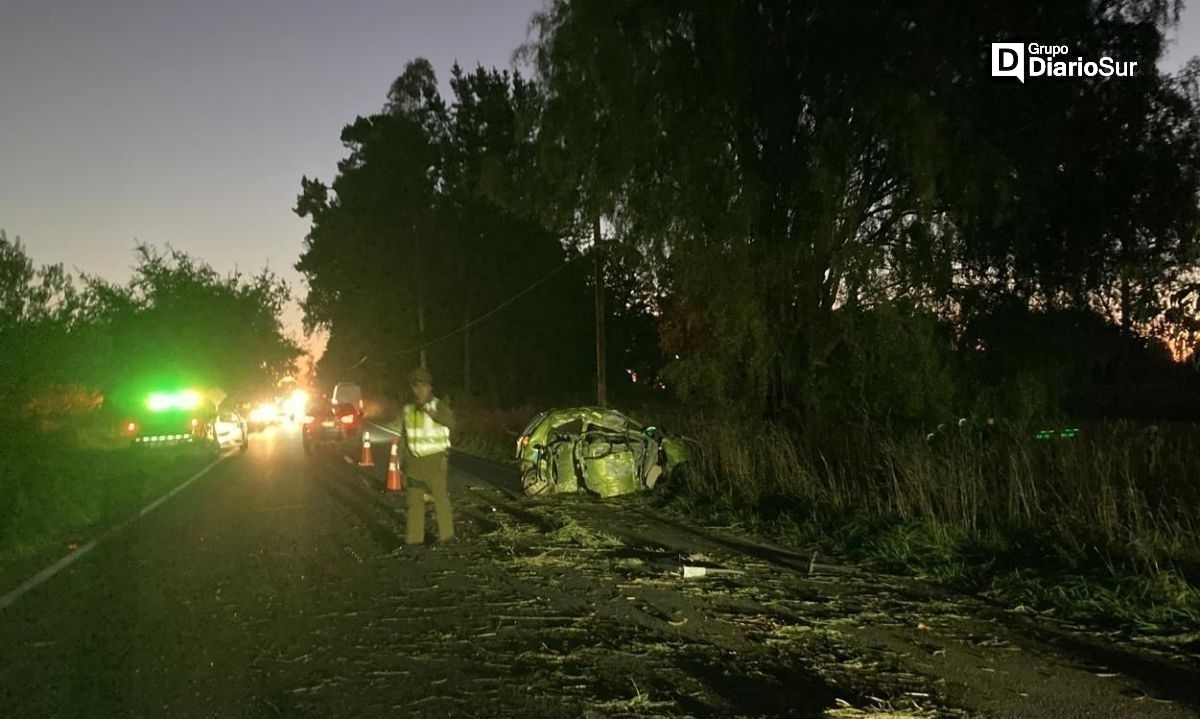 Conductor salió eyectado tras chocar con un árbol en ruta Valdivia-Máfil