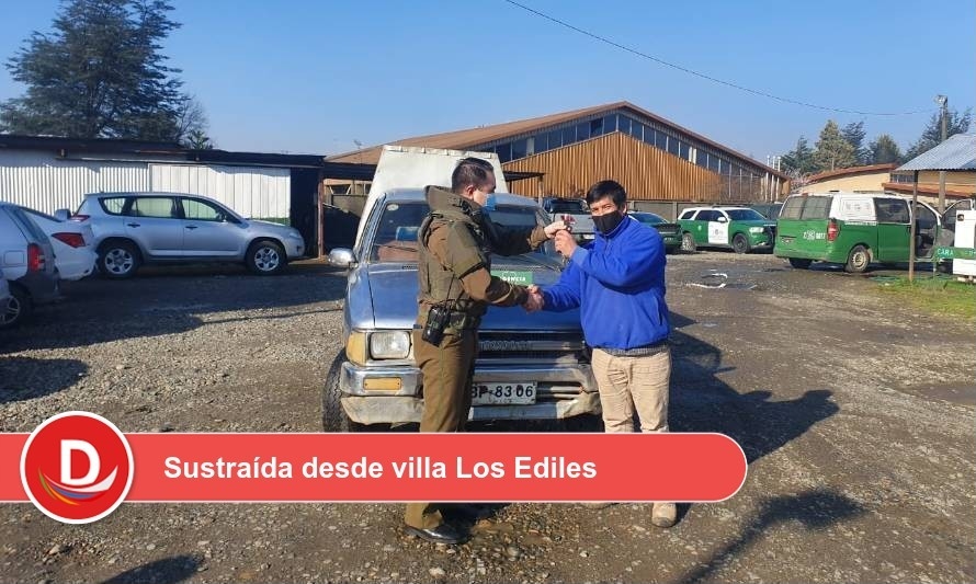 Un detenido: Carabineros logró rastrear camioneta robada en Valdivia