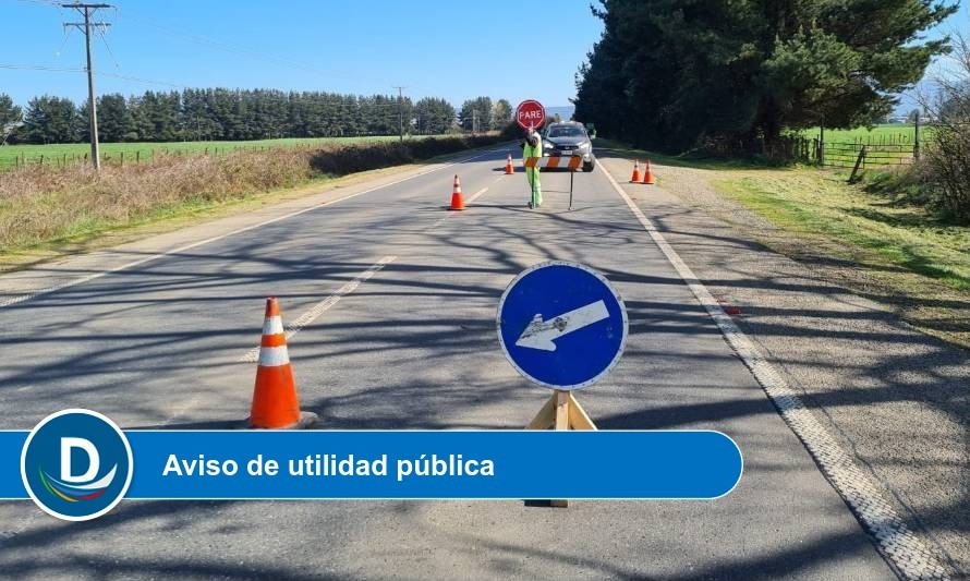 Cortes regulados por instalación de tachas reflectantes en la Ruta Valdivia-Paillaco