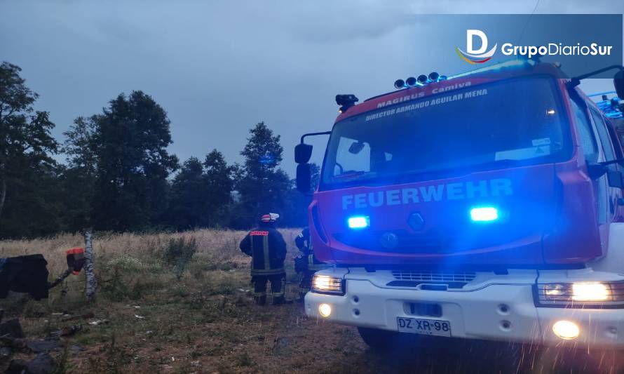Alarma de bomberos por incendio en casa en sector rural de Paillaco
