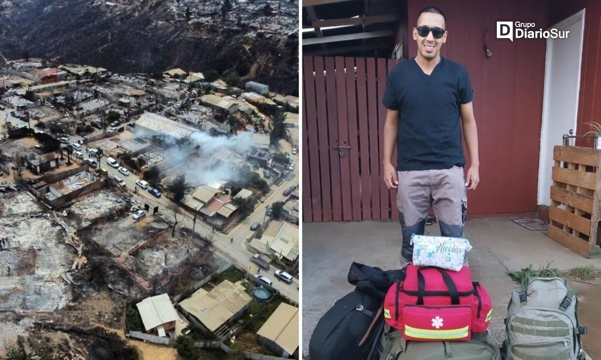 Joven Tens futronino cambió sus vacaciones por voluntariado en zona afectada por incendios