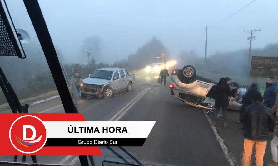 Se reporta violenta colisión vehicular en ruta Paillaco-Valdivia